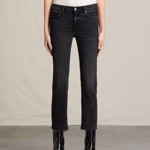 All Saints Cropped Bootcut Zoe Jeans- Black Wash